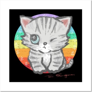 Winking cat Posters and Art